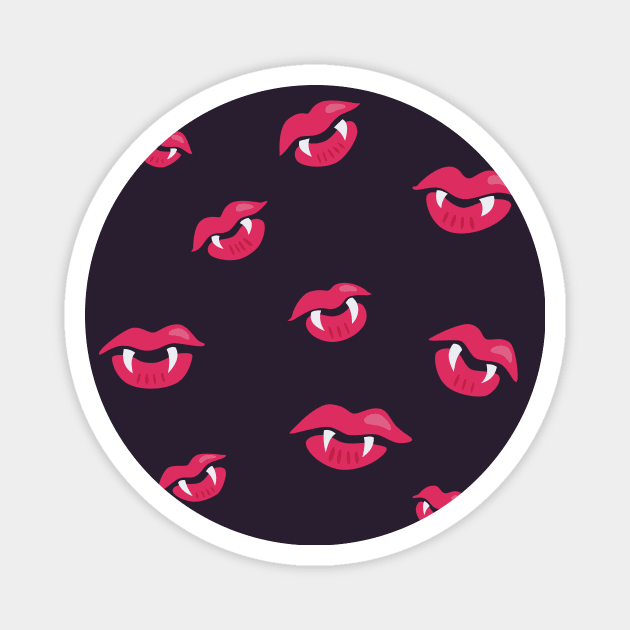 Vampire Lips Pattern Magnet by Boriana Giormova